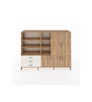 Hyperion Dolap 11 Raflı 3 Çekmeceli 5 Kapaklı 220x44x163 Çam-Çam/Aytaşı