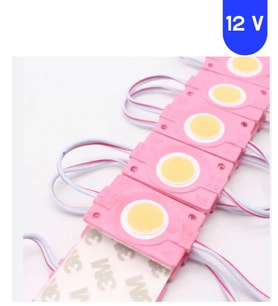 200 Adet 12 Volt 2.4 Watt Kare Pembe Cob Led Modül IP65 1 Paket