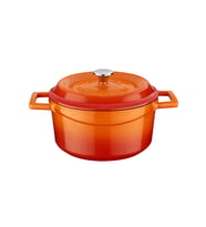 Lava Döküm Yuvarlak Tencere. Trendy Çap(Ø)20cm. (Turuncu)