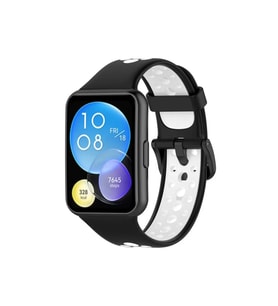 Watch 2 Spor Delikli Kordon - Siyah-Beyaz
