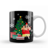 KCrayon Shin Chan Around The Christmas Tree upa Bardak Porselen