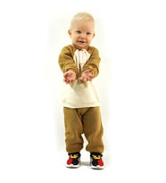 Nakış Fil Detaylı 3 İplik İkili Bebe Takımı (Hardal)