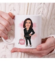 Kişiye Özel Çalışan Kadına Hediye Karikatürlü Kupa Bardak
