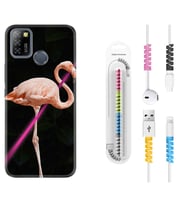 INFINIX Smart 4 5 6 Zero 8 S5 Pro Kılıf Kablo Koruma Spiral Silikon Line Filamingo 1776