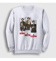 Presmono Unisex Beyaz Cover Film The Good The Bad And The Ugly Sweatshirt 252420tt