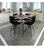 Knsz masa sandalye takımı hem75mazlum crdsyh 080*080 klçsm 4 sandalye syhsyh kolçaklı sırt minderli