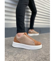 Alba Bağcıksız Süet Taba Erkek Günlük Sneaker Ayakkabı