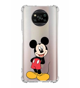 Xiaomi Poco X3 Köşe Korumalı Antişok Kapak Mickey Mouse Tasarımlı Şeffaf  Kılıf