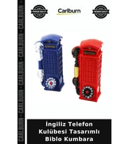 Özel Üretim Ofis İngiliz Telefon Kulübesi Tasarımlı Biblo Kumbara - Vintage Model - Dekoratif Obje