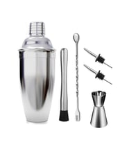 6 Parça Shaker Barmenlik Kiti Alkol Kokteyl Hazırlama Shaker Seti 6 Parça Çelik Shaker Barmen Seti
