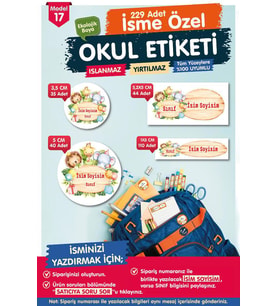 Okul Etiketi Kalem Defter Etiketi Özel İsim Yazılabilen Etiket Seti - İsim Etiketi-T540-OE17