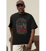 Tasarım Guns N' Roses Rock Metal Müzik Grubu Baskılı Unisex Oversize Tişört