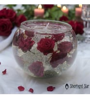 SHEPHERD STAR SOLMAYAN ÇİÇEKLİ MUM KIRMIZI-BORDO