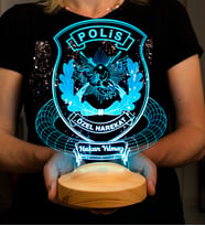 Polis Haftası Hediyesi, Emniyet Mensuplarına Özel Hediye, Kişiye Özel Polis Temalı 3D Led Lamba, Polis Özel Harekat, Polis Hediyesi Gece Lambası
