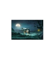 DBSanatevi Kurt Ve Dolunay Illüstrasyon Tablo 60 X 60 Cm