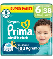 Aktif Bebek Süper Paket Bebek Bezi 6 Beden 38 Adet