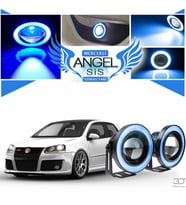 Volkswagen Golf 5 Uyumlu, Universal Mercekli Led Angel Sis Farı, 76mm Buz Mavi Renk