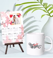 BK Gift Kişiye Özel Yılbaşı Tasarımlı Kupa Bardak ve 13x18cm Fotoğraf Kartlı Şövaleli 2024 Takvim Hediye Seti-42