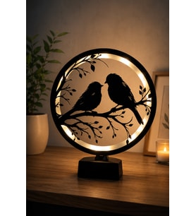 Dekoratif LED Işıklı Kuş Figürlü Masa Lambası – Modern Ortam Aydınlatma ve 22X29CM Ebat