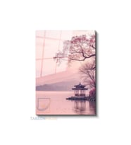 Dikey Cam Tablo Salon Duvar Tablosu Dikey Cam Japon Pembe Gokyuzu Yeni Ev Hediyesi Ofis Tablosu