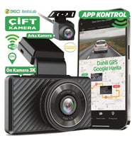 360+ G500H Pro Ön 3K QHD - Arka 1080P FHD 150° Geniş Açı Lens Gece Görüşlü Dahili Gps Modülü Akıllı Araç İçi Kamera