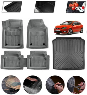 Seat İbiza Hatchback 2008-2017 Uyumlu Paspas Araca Özel Bagaj Havuzu MBS Gri