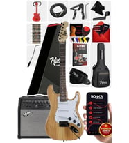 Midex RPH-320WD-50AMP Ahşap Renk Strat Kasa SSS 50W Amfili Elektro Gitar Seti