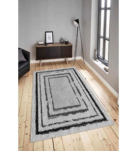 Dijital Baskılı Yıkanabilir Kaymaz Modern Renkli Salon Halısı Mutfak Halısı Yolluk ND-HY-1303 (Gri)