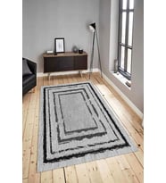 Dijital Baskılı Yıkanabilir Kaymaz Modern Renkli Salon Halısı Mutfak Halısı Yolluk ND-HY-1303 (Gri)