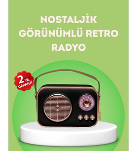 Nostaljik Retro Radyo – Bluetooth USB ve FM Özellikli Şık Tasarım