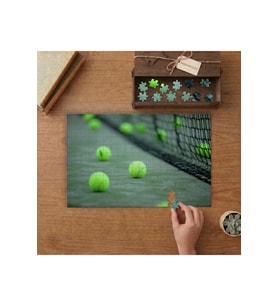 Tenis Topları Tasarımı 240 parça Ahşap Puzzle Ahşap Kutuda MP00854