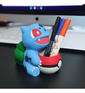 DorDen3D Bulbasaur Pokemon Kalemlik Fırçalık & Masaüstü Organizer (Çok Renkli)