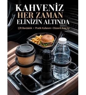 Northcity Otomobil İçin Çift Bardak Tutucu ve Çok Amaçlı Organizer - Pratik ve Şık Araç İçi Çözüm