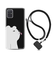 Samsung a71 A72 A73 A7 A9 2018 C7 C9 Kılıf Boyun Askılı Silikon Panda Sevimli 1738