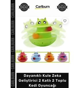 Özel Üretim İnteraktif Eğlenceli Dayanıklı Kule Zeka Geliştirici 2 Katlı 2 Toplu Kedi Oyuncak
