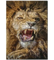 Cakapuzzle Sanat Kızgın Kral Aslan Puzzle Yapboz MDF (Ahşap) (120 Parça)