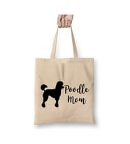 Poodle Mom Köpek Dogs Mom Beyaz Bez Çanta Uzun Saplı Alışveriş Çantası Plaj Çantası