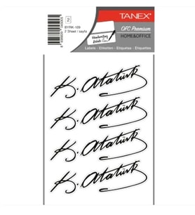 Tanex Atatürk İmza-1 Sticker 2 Sayfa Byrk-109 - 3 adet