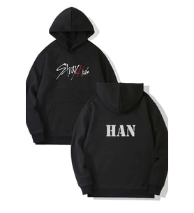 Stray Kids Han Ön-Arka Baskılı Kapşonlu Sweatshirt