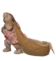 SEPETLİ TAVŞAN, 23 cm, El Boyaması Biblo, Dekoratif El Sanatları, ev & ofis özgün süs dekor ürünü