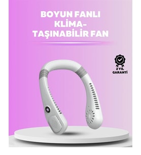 Giyilebilir Bladeless Boyun Fanı 360° Serinlik, 5 Kademe Rüzgar, Usb Şarjlı Sessiz Mini Klima