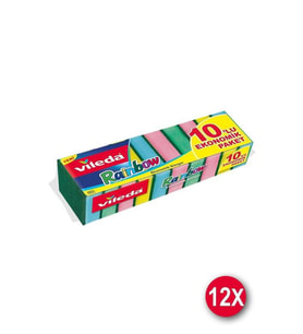10'lu Rainbow Ekonomik Bulaşık Süngeri 12 Paket (1koli)