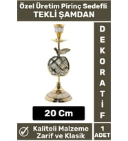 Premium Yüksek Kaliteli Dekoratif Şık Tasarım Hediyelik Biblo Mumluk Pirinç Sedefli TEKLİ ŞAMDAN