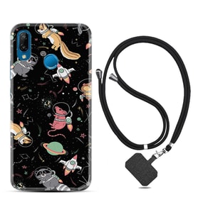 Huawei P20 Lite Mate 10 20 Lite Pro P40 Lite KılıfBoyun Askılı Silikon Planet Animals 1771
