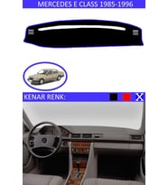 Mercedes E Class 1985-1995 Için Uygun Torpido Koruma Halısı Siyah Kenar Renk Mavi
