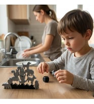 Montessori Hayvan Figürlü Denge Oyunu - Eğitici Zeka Geliştirici Tetris Blokları - (12 Parça) (Gri)