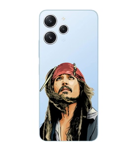 Xiaomi Redmi 12 Uyumlu Uyumlu Jack Sparrow Tasarımlı Şeffaf Telefon Kılıfı