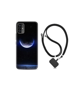 Reeder P13 Pro Max Lite 2022 Kılıf Ipli Boyun Askılı Desenli Life Silikon Midnight Moon 1802