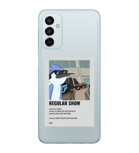 Samsung Galaxy M13 Uyumlu Regular Show Mordecai ve Rigby Desenli Şeffaf Telefon Kılıfı