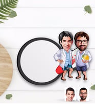 BK Gift Kişiye Özel Kankalar Karikatürlü Ahşap Bardak Altlığı-2
